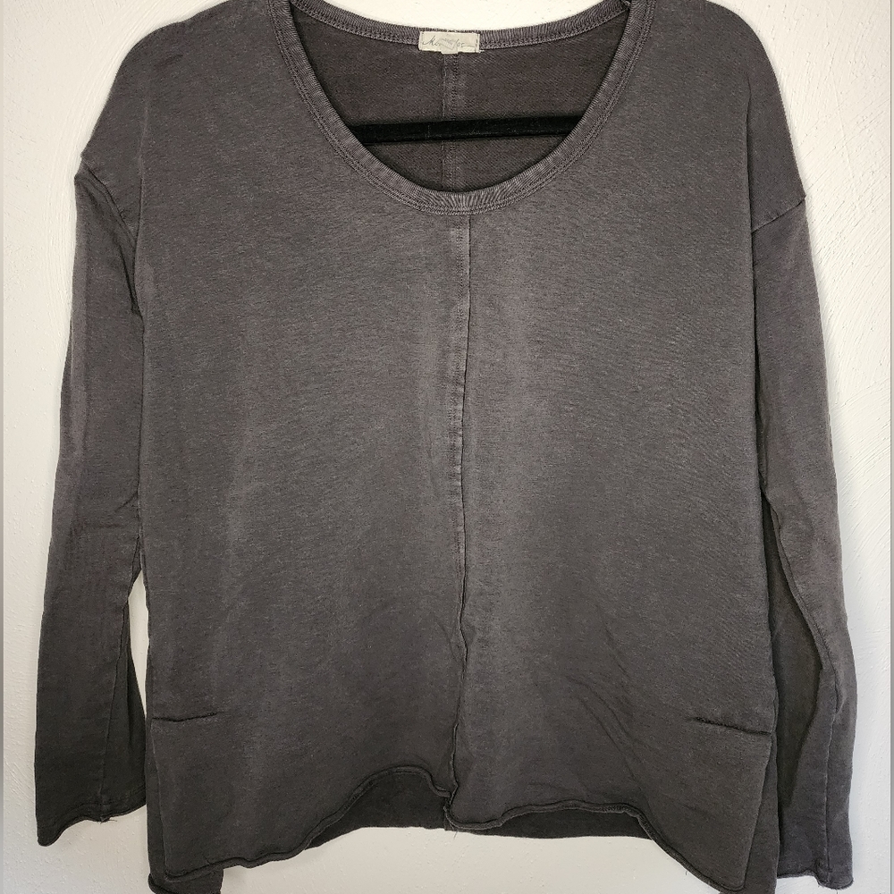 Mododoc grey long sleeve sweater top size S